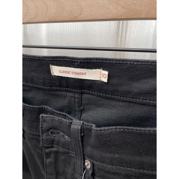NWT Levis Women’s Black‎ Stretchy Classic Straight Size 10 30x28 - Picture 2 of 6